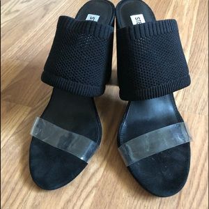 Steve Madden Black and Clear Heel